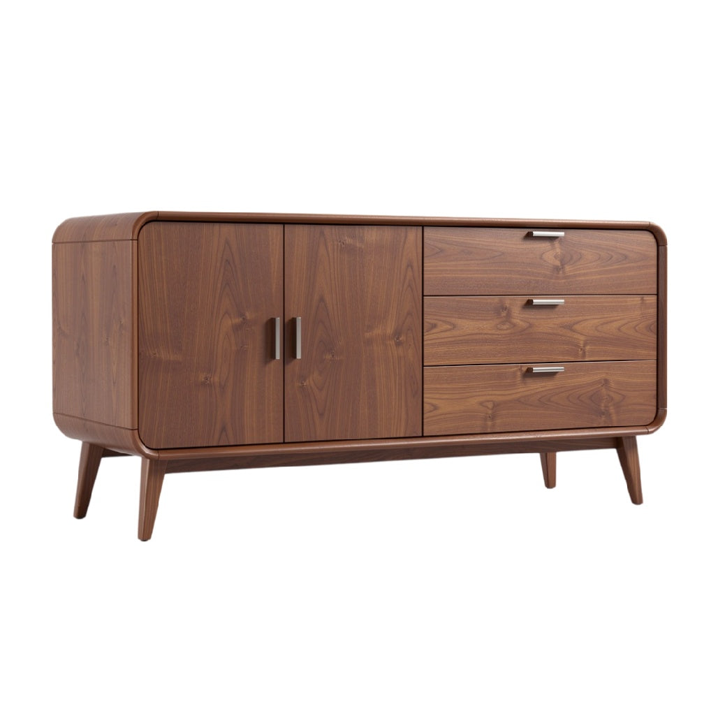 **Meuble de rangement en bois avec tiroirs et portes**