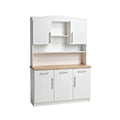 **Titre technique : Armoire de rangement en bois blanc avec étagères et portes**