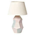 **Lampe décorative en céramique géométrique avec abat-jour plissé**