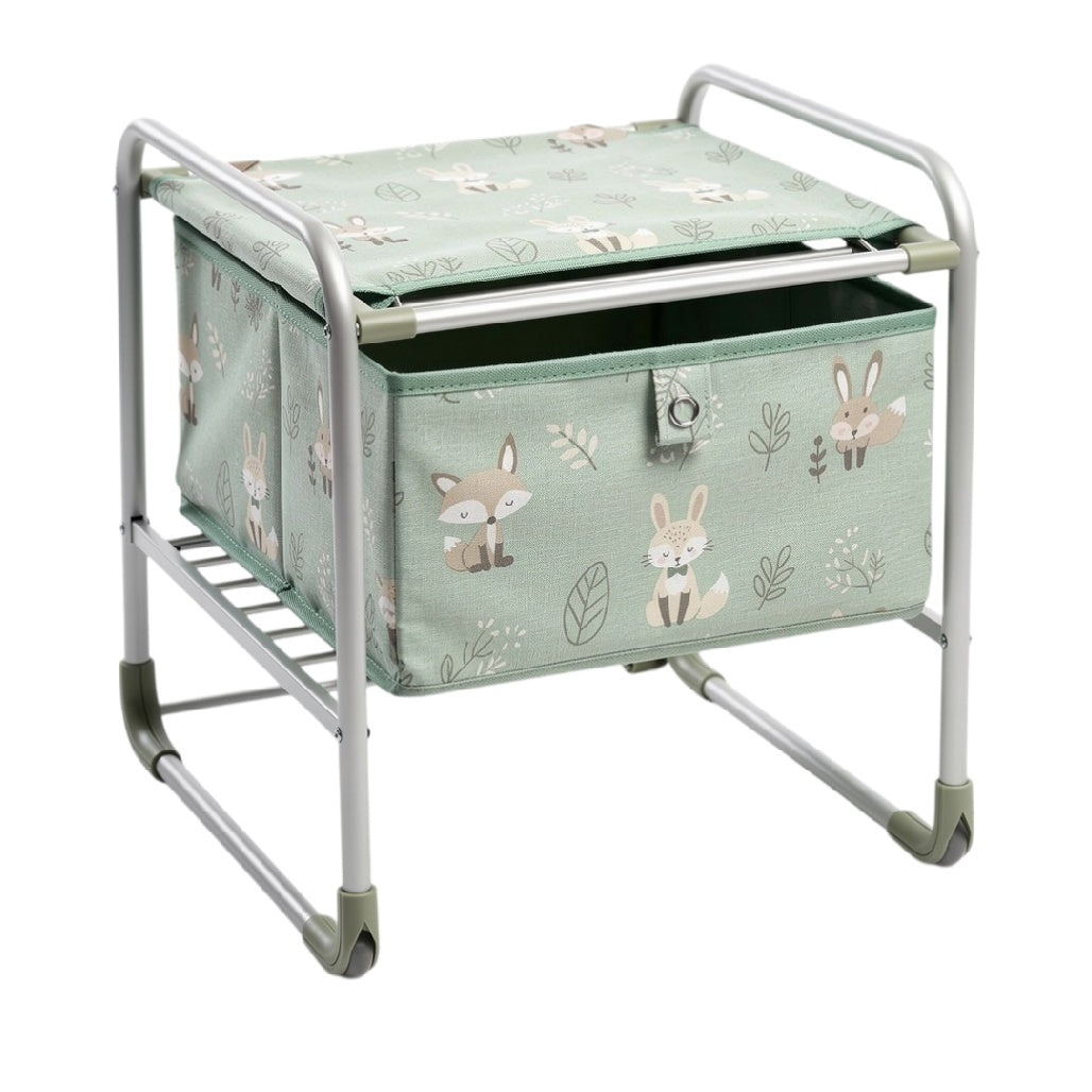 **Table d'appoint pliable avec rangement en tissu motifs animaux**