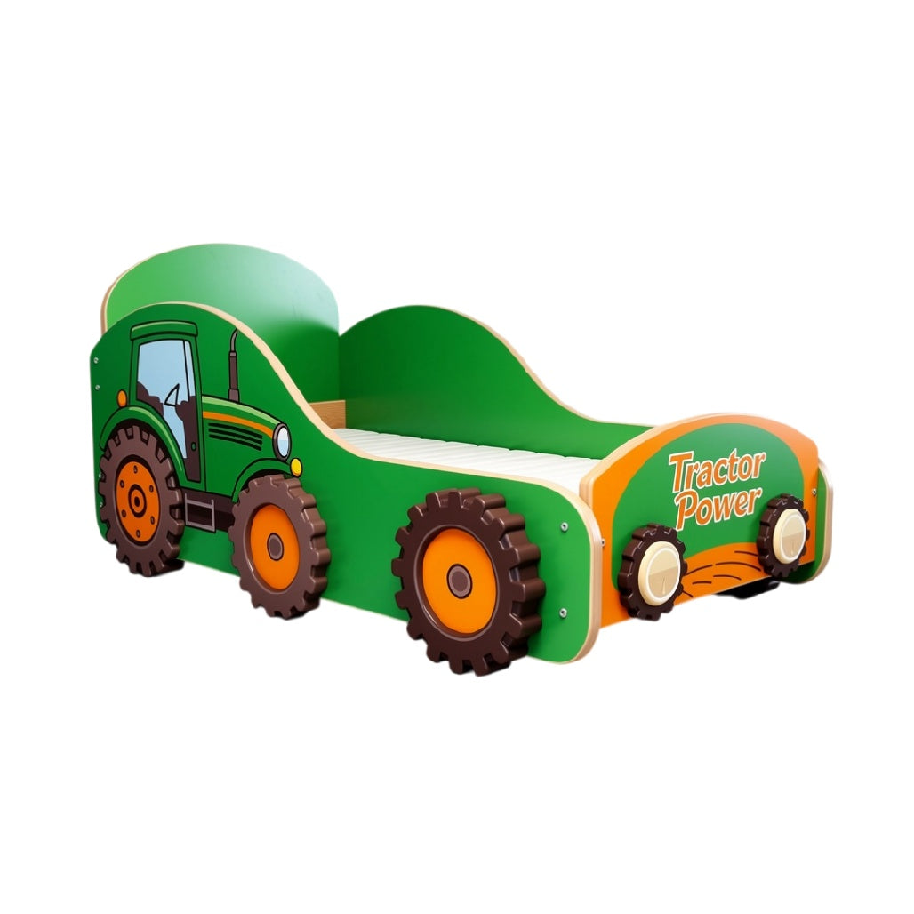 **Lit pour enfant en forme de tracteur - Design ludique et coloré**